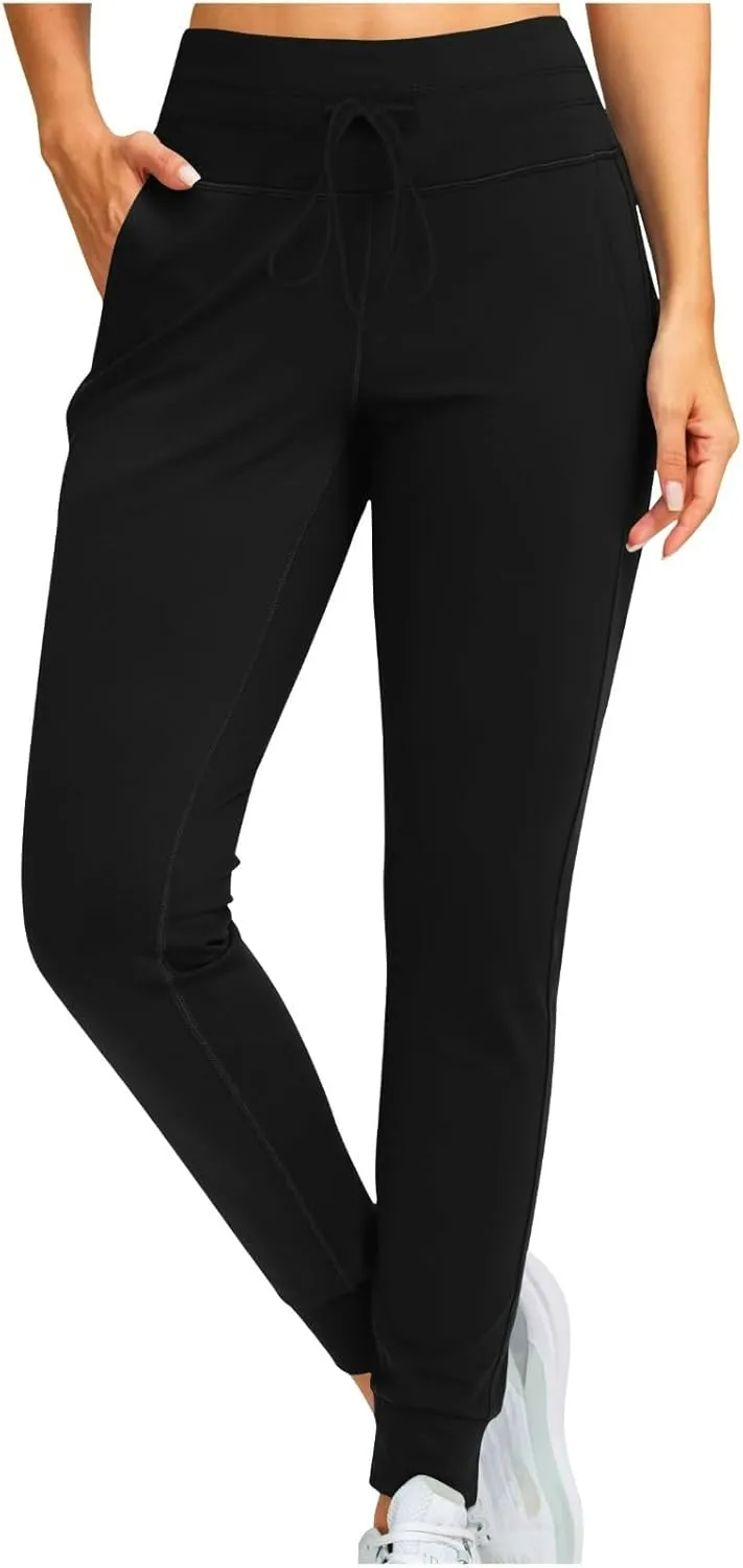 Fleece Lined Joggers Pants for Women High Waisted Water Resistant Thermal Sweatpants Winter Hiking Pants with Pocket