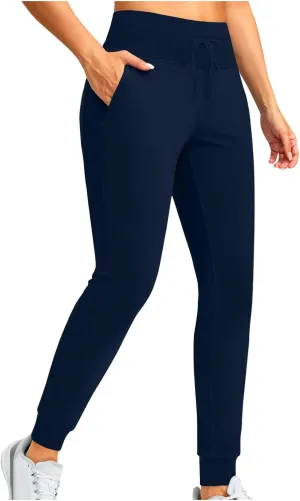 Fleece Lined Joggers Pants for Women High Waisted Water Resistant Thermal Sweatpants Winter Hiking Pants with Pocket