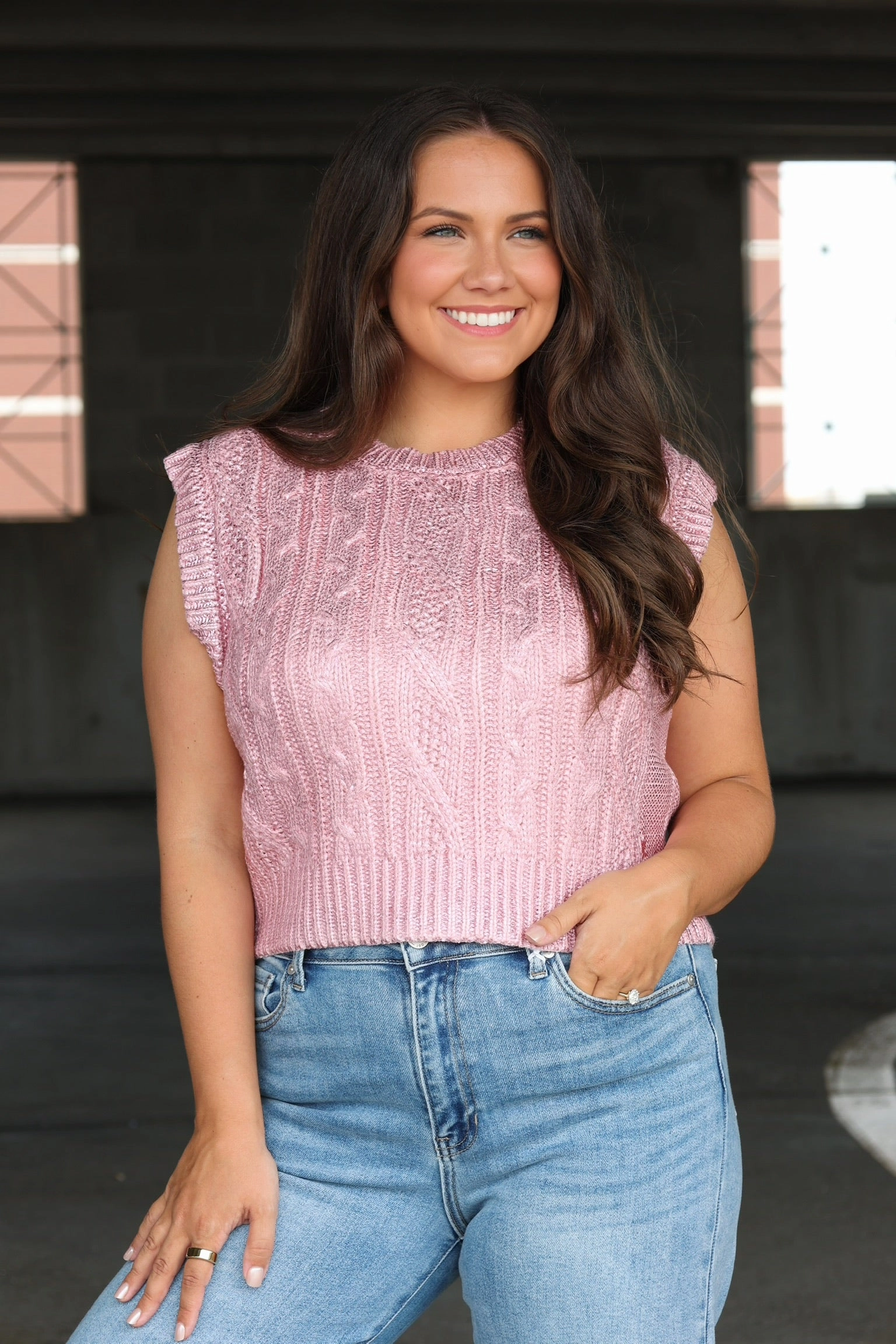 Flexible Waistband Self Cleaning Coating Pop Off Cropped Sweater (FINAL SALE)