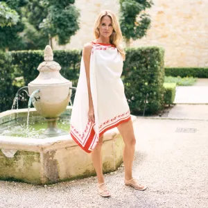 Smooth Fit MASON'S DAUGHTER | Lily Scarf Dress, Red & White Floral Silk Twill