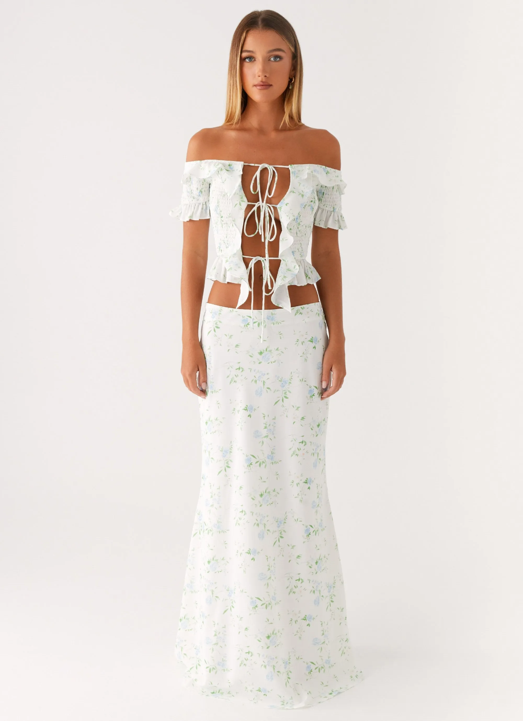 Star Girl Maxi Skirt - Vintage Ditsy Floral Road Trip Simple Layer