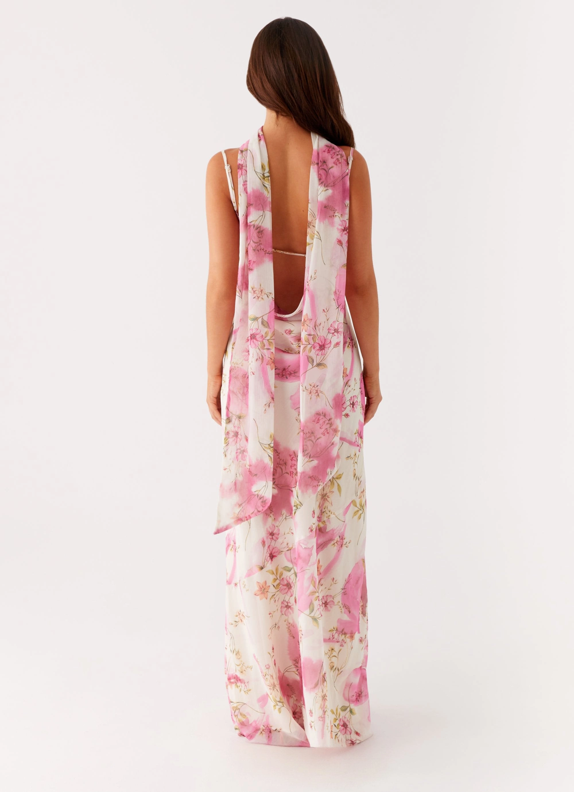 Texture Blend Spencer Maxi Dress - Ivory Floral Print