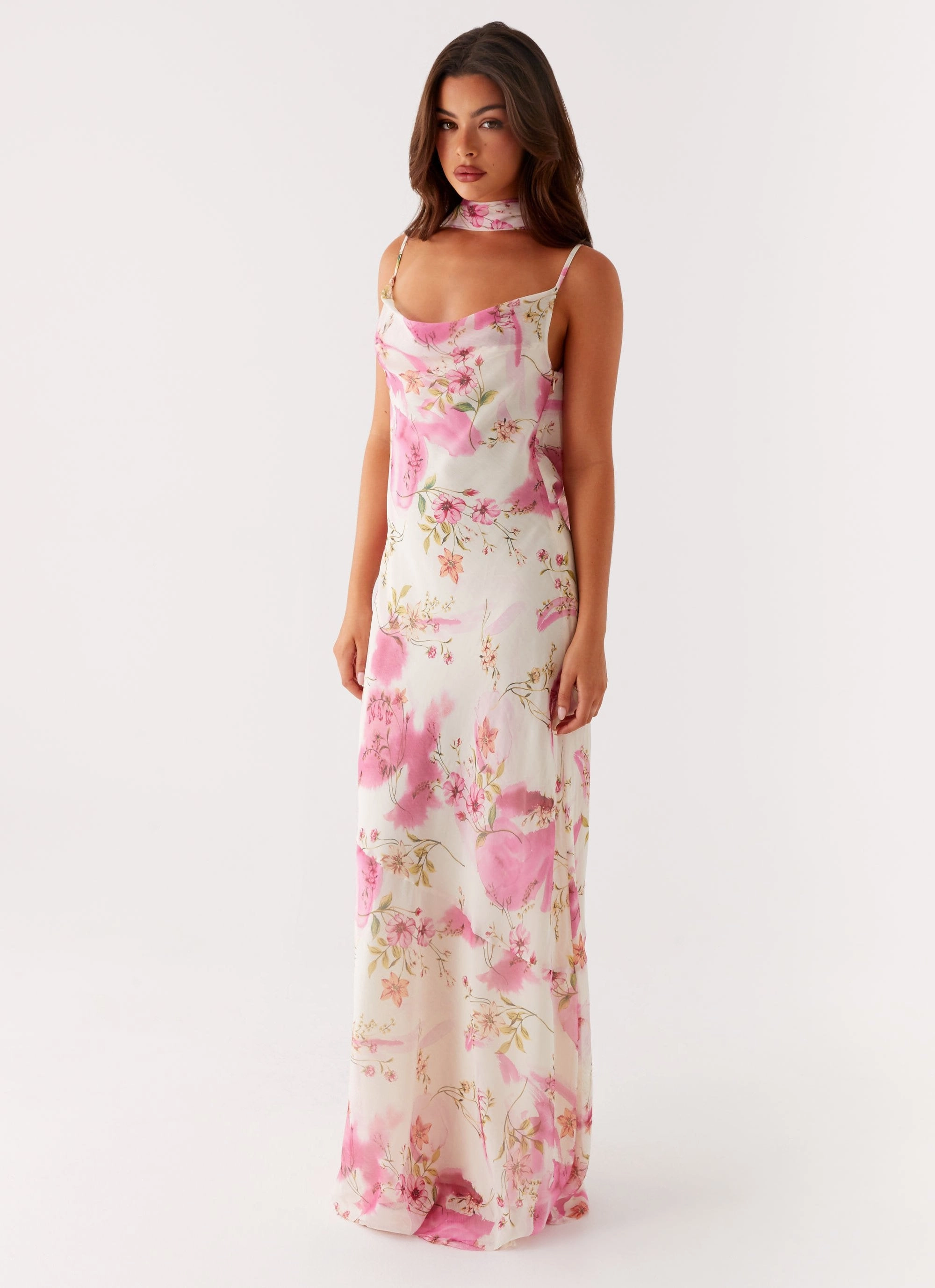 Spencer Maxi Dress - Ivory Floral Print Reversible-Style