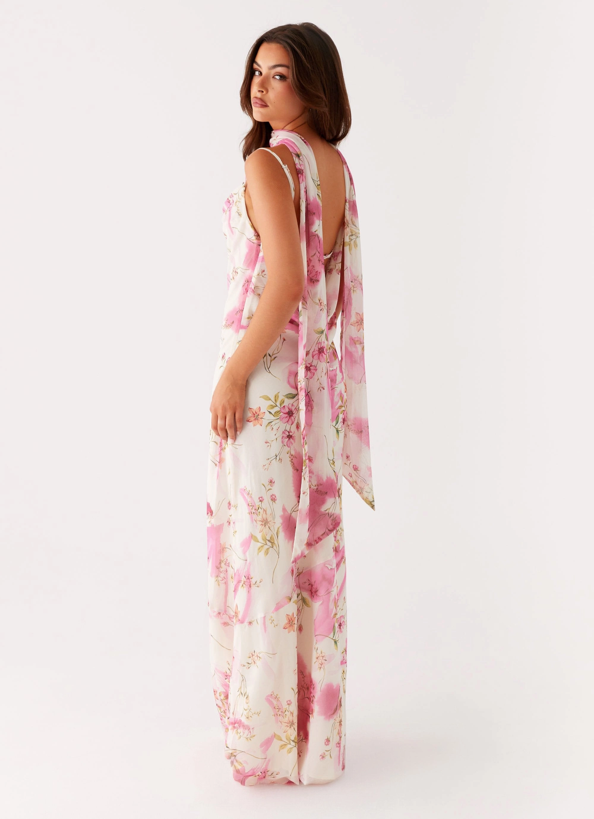 Stream Cut Spencer Maxi Dress - Ivory Floral Print