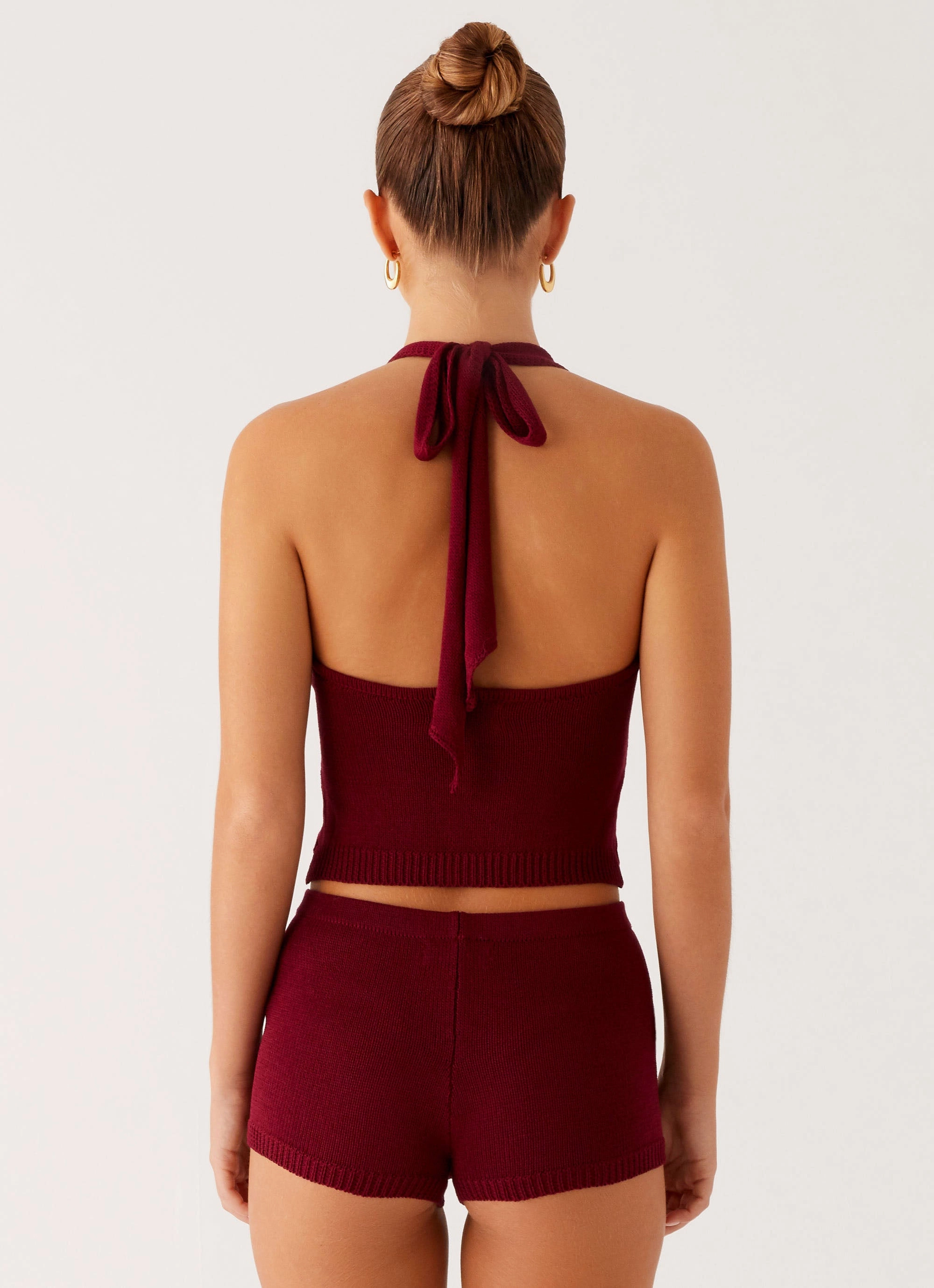 Miffy Crochet Top - Maroon Abrasion Resistant Fabric Easy Care Fabric