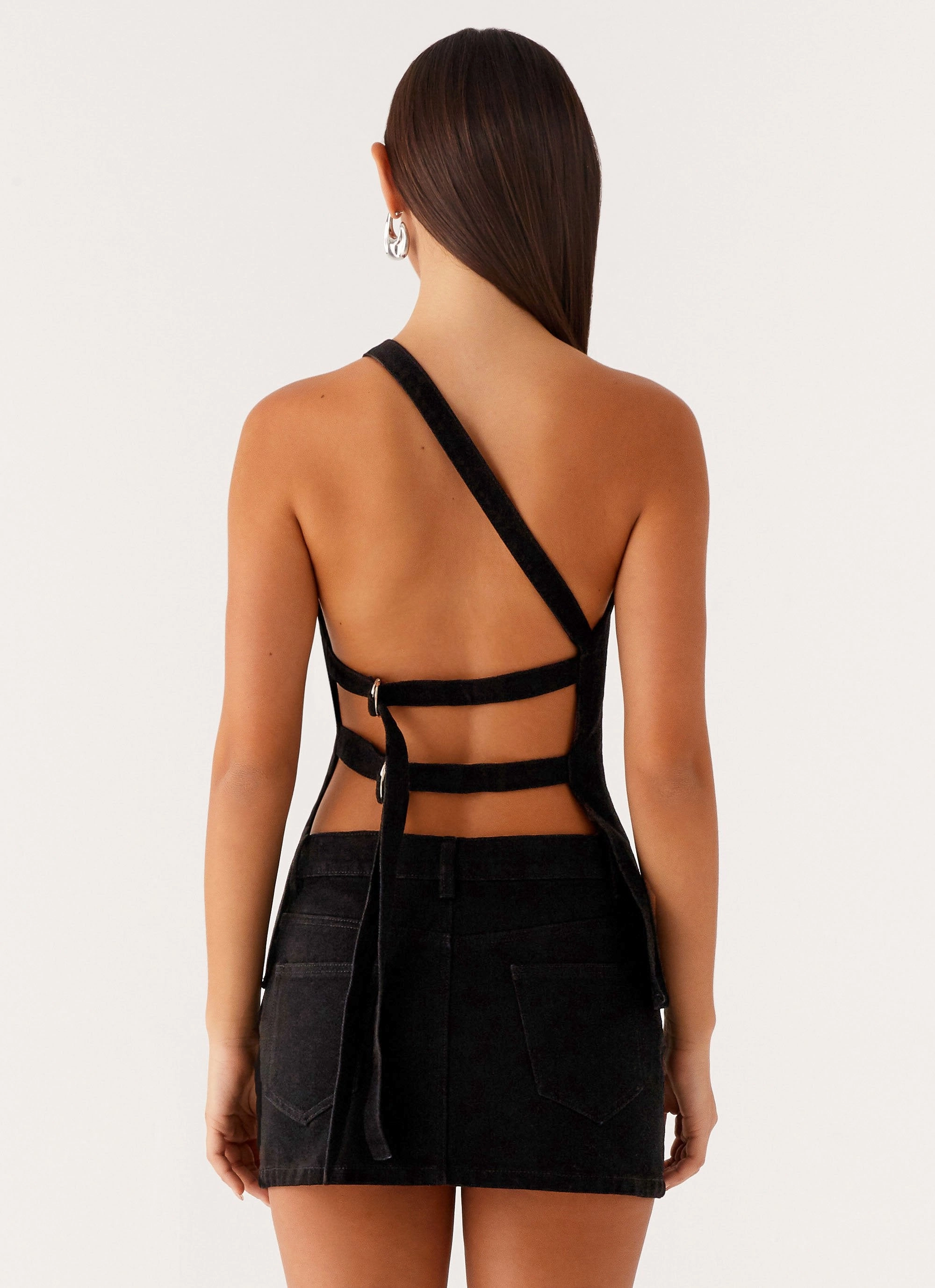 Comfortable Cut Maysa Denim Top - Black