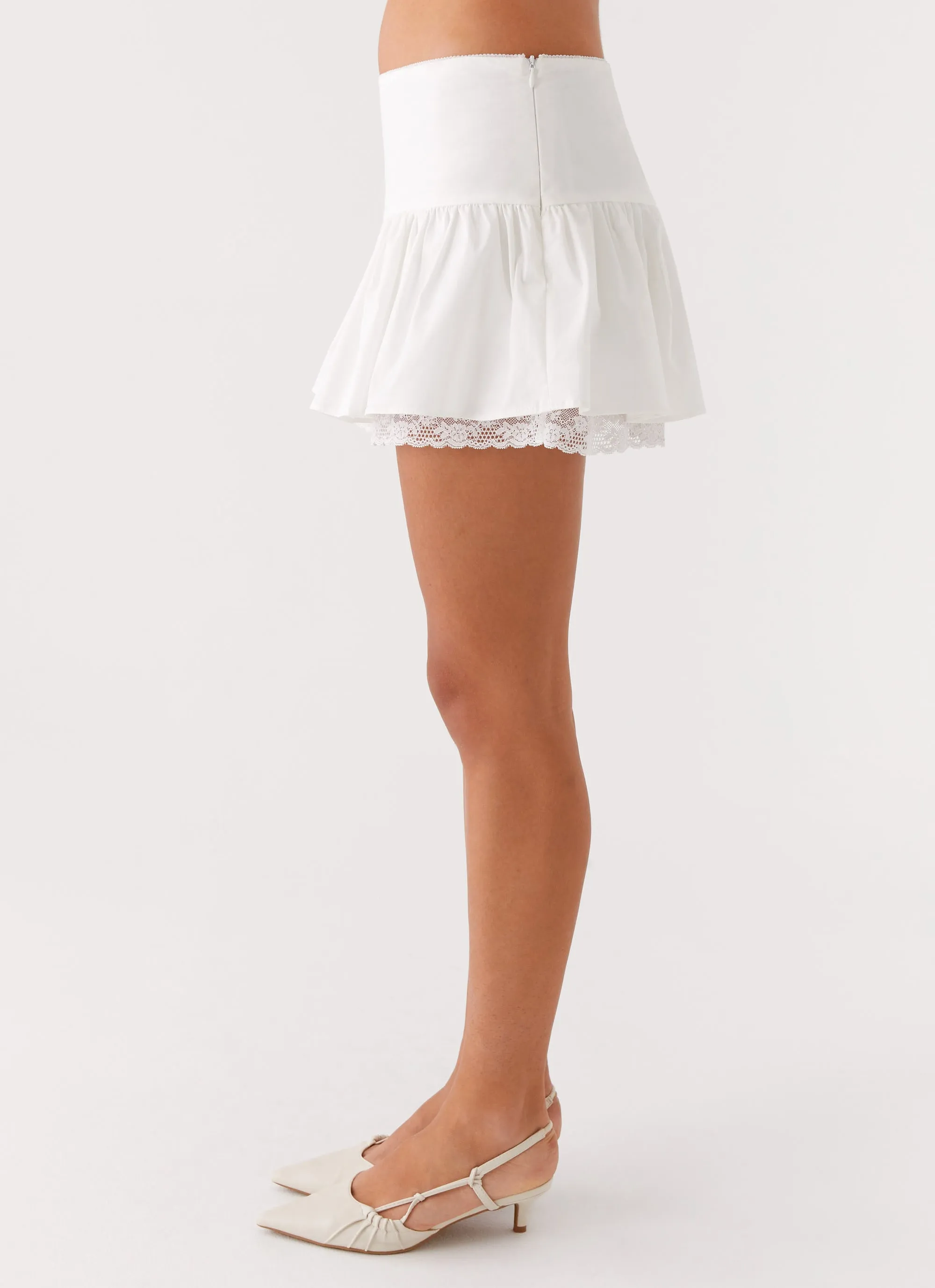 Mavis Mini Skirt - White Light Fabric