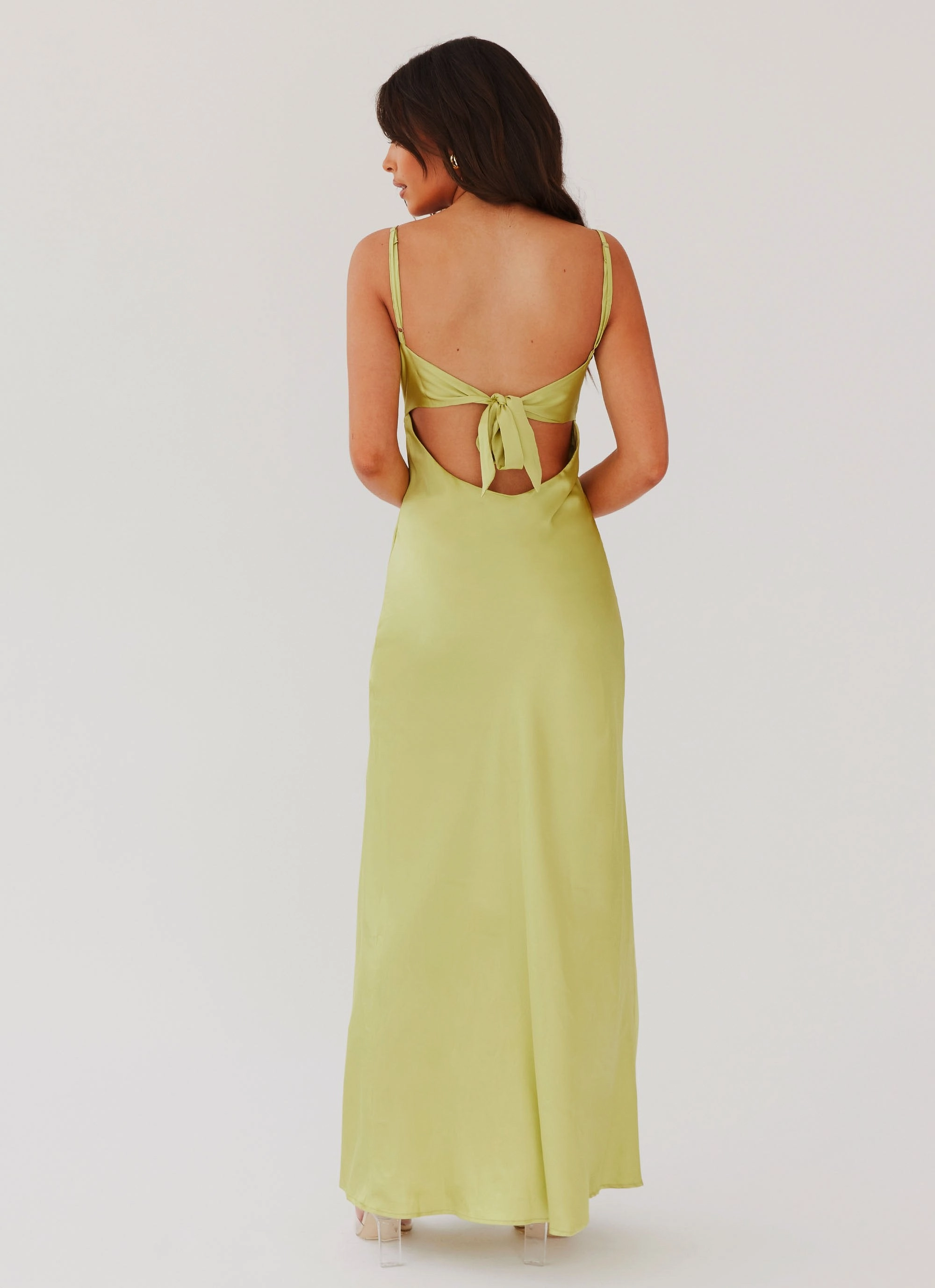 Quick Layer Fit Base Flora Satin Maxi Dress - Green Expectations
