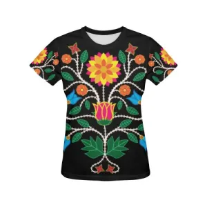 Floral Beadwork-03 T-shirt for Women/Large Size (USA Size) (