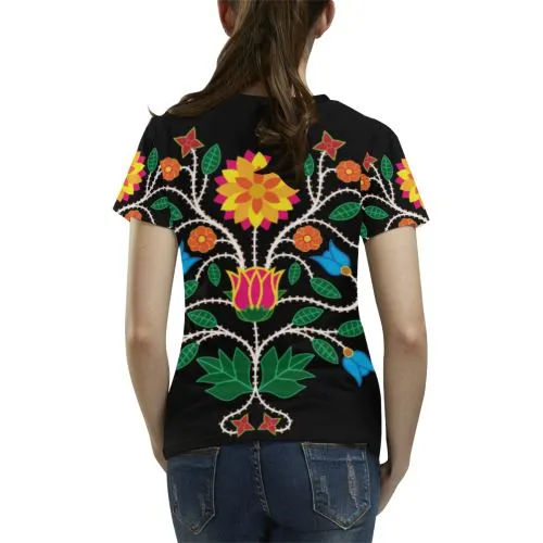 Floral Beadwork-03 T-shirt for Women/Large Size (USA Size) (