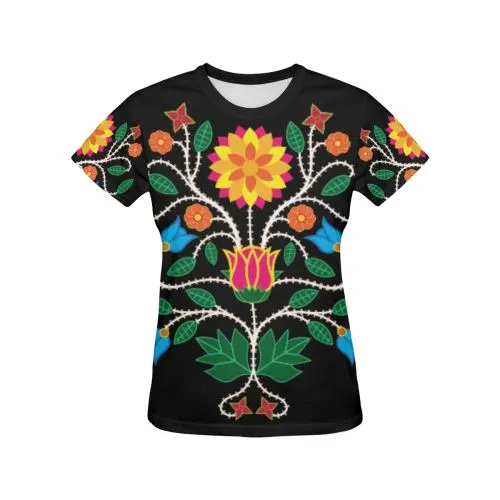 Floral Beadwork-03 T-shirt for Women/Large Size (USA Size) (