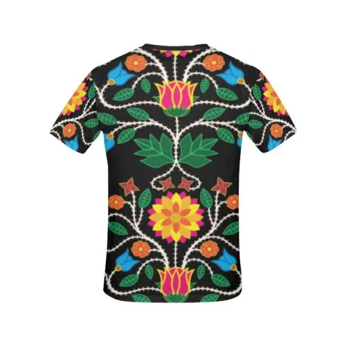 Floral Beadwork Four Clans T-shirt for Women/Large Size (USA Size) (