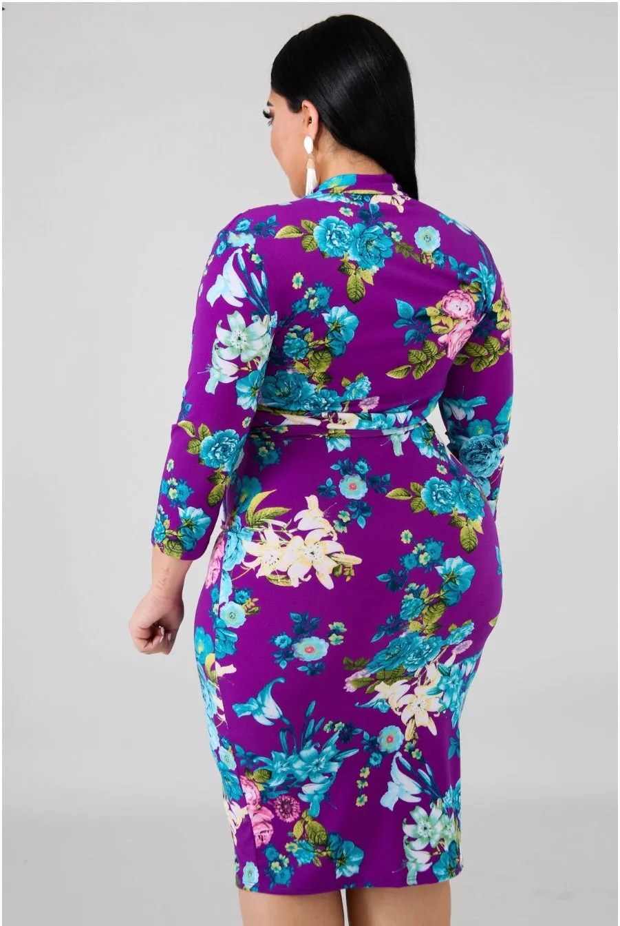 Floral Midi Plus Dress