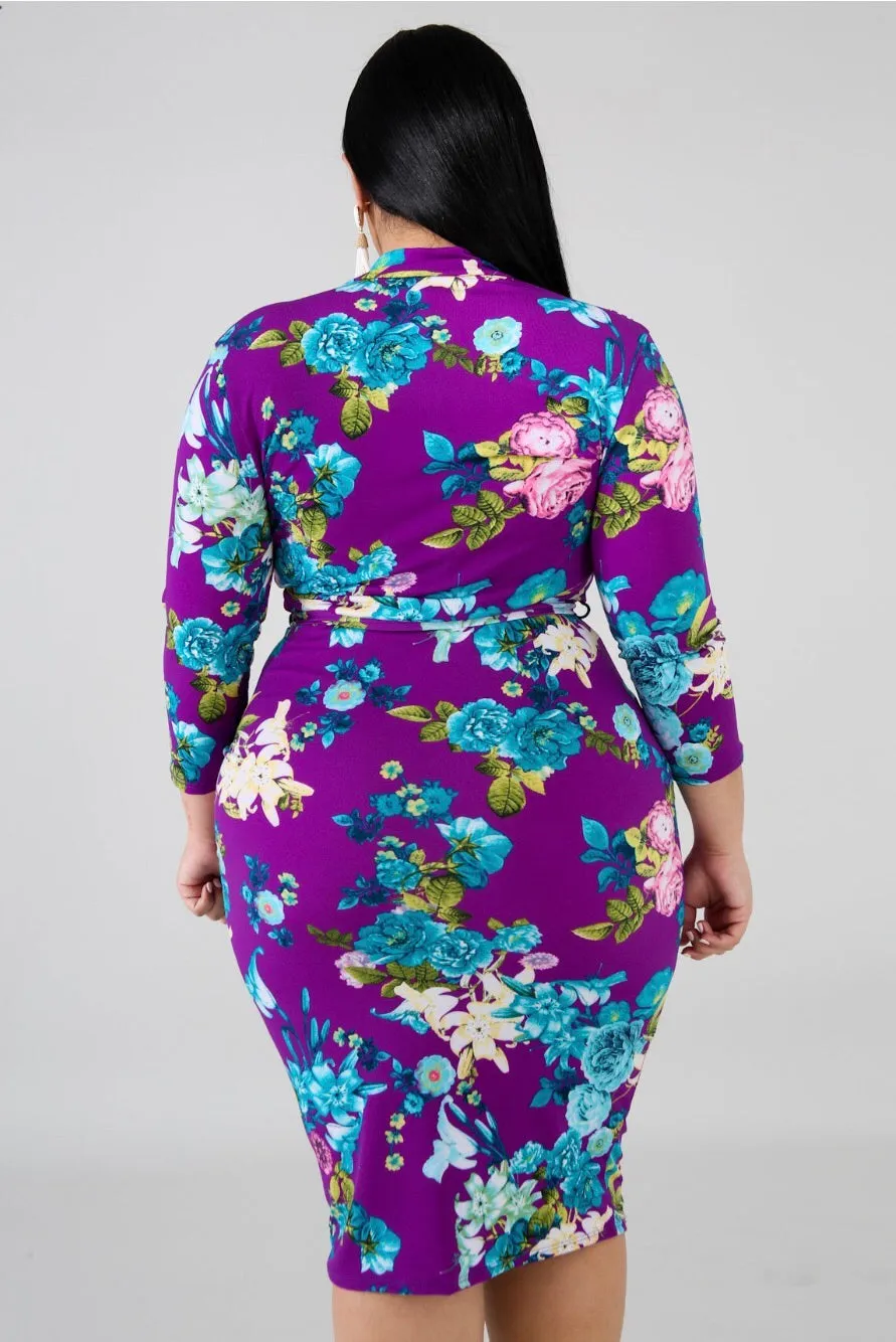 Floral Midi Plus Dress