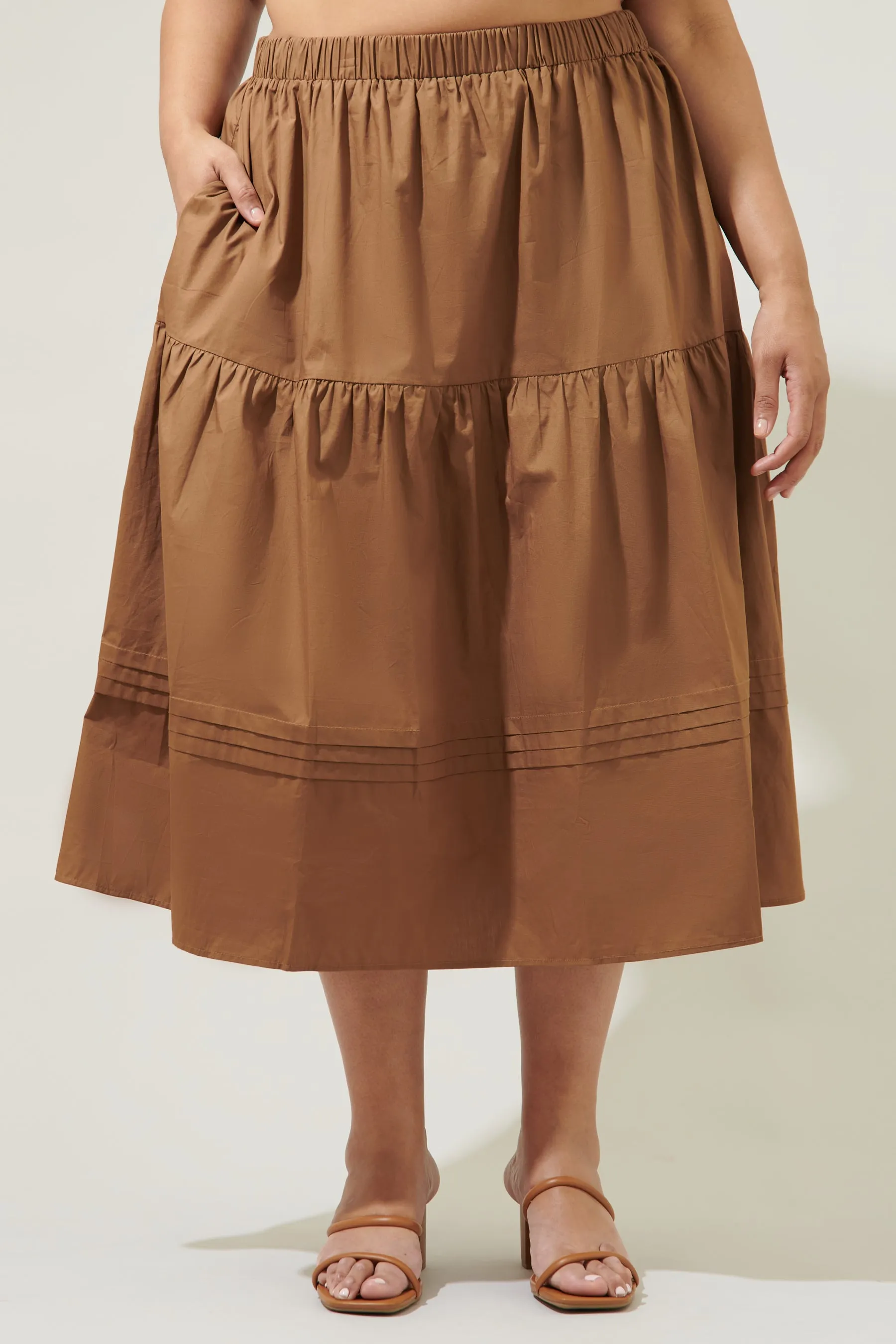 Flores Pleated Midi Skirt Curve