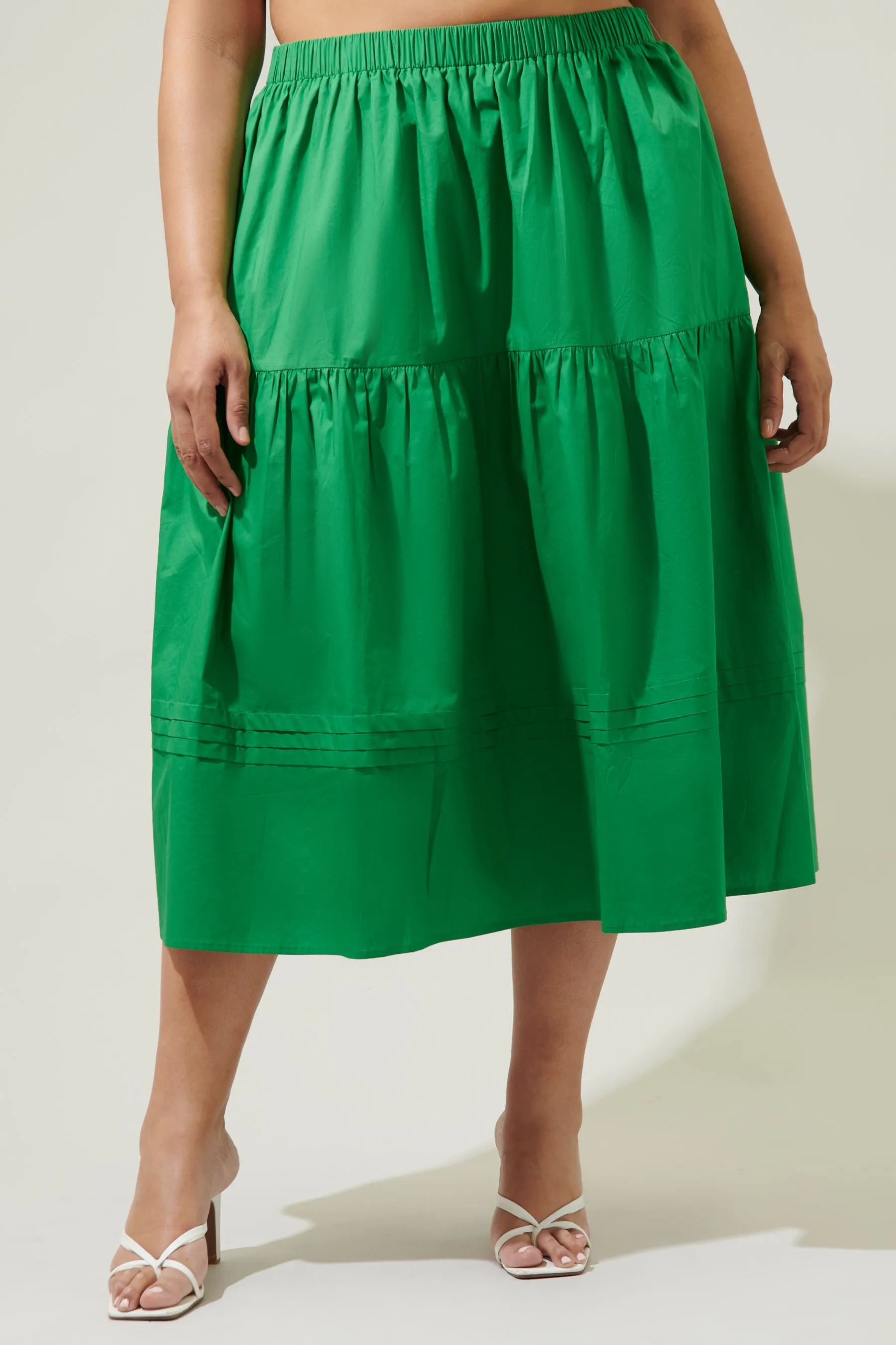 Flores Pleated Midi Skirt Curve