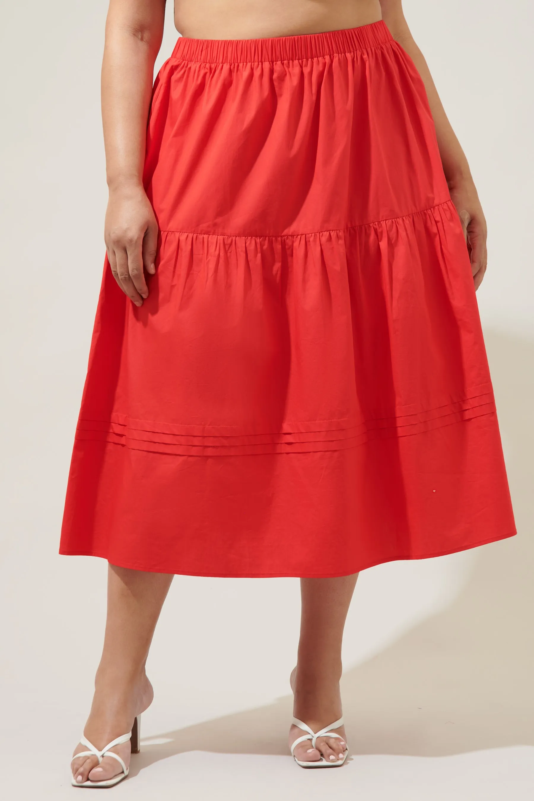 Flores Pleated Midi Skirt Curve