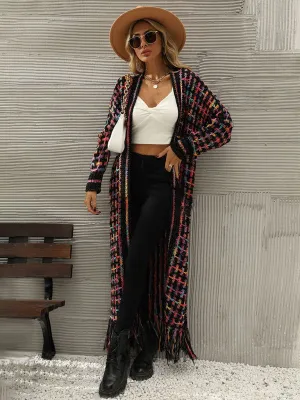 Flower Child Long Tassel Cardigan Women's Sweater