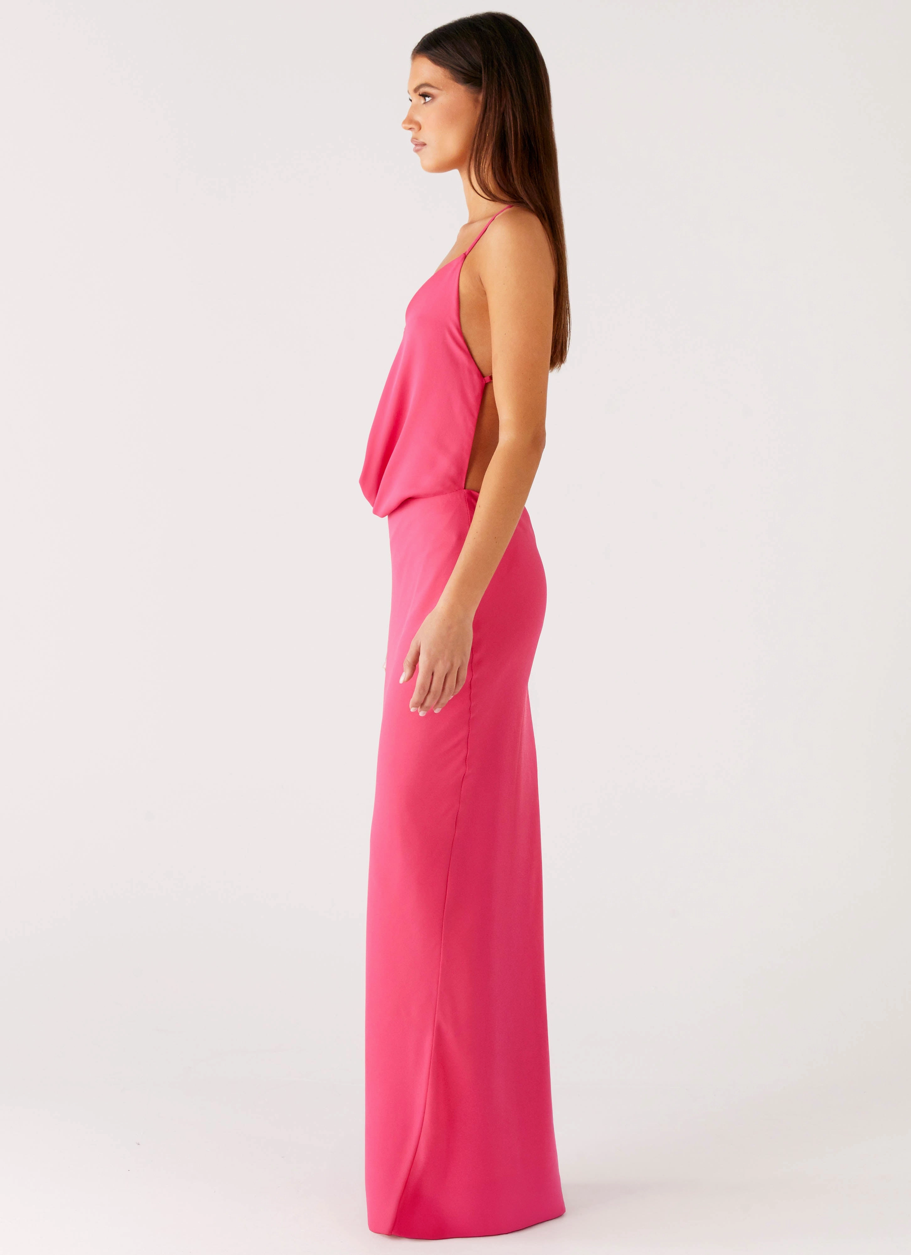 Pure Heart Cowl Maxi Dress - Fuchsia Fresh Look