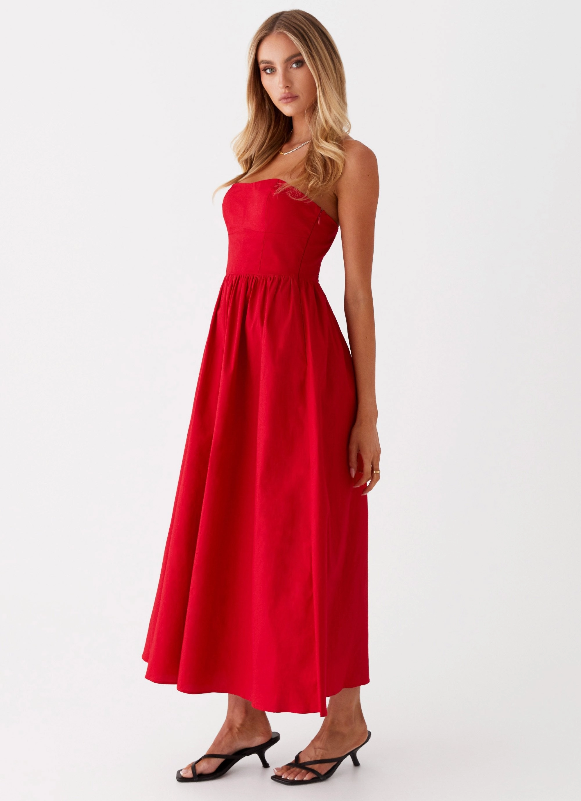 Style Option Stain-Guard-Finish Love Me Later Midi Dress - Red