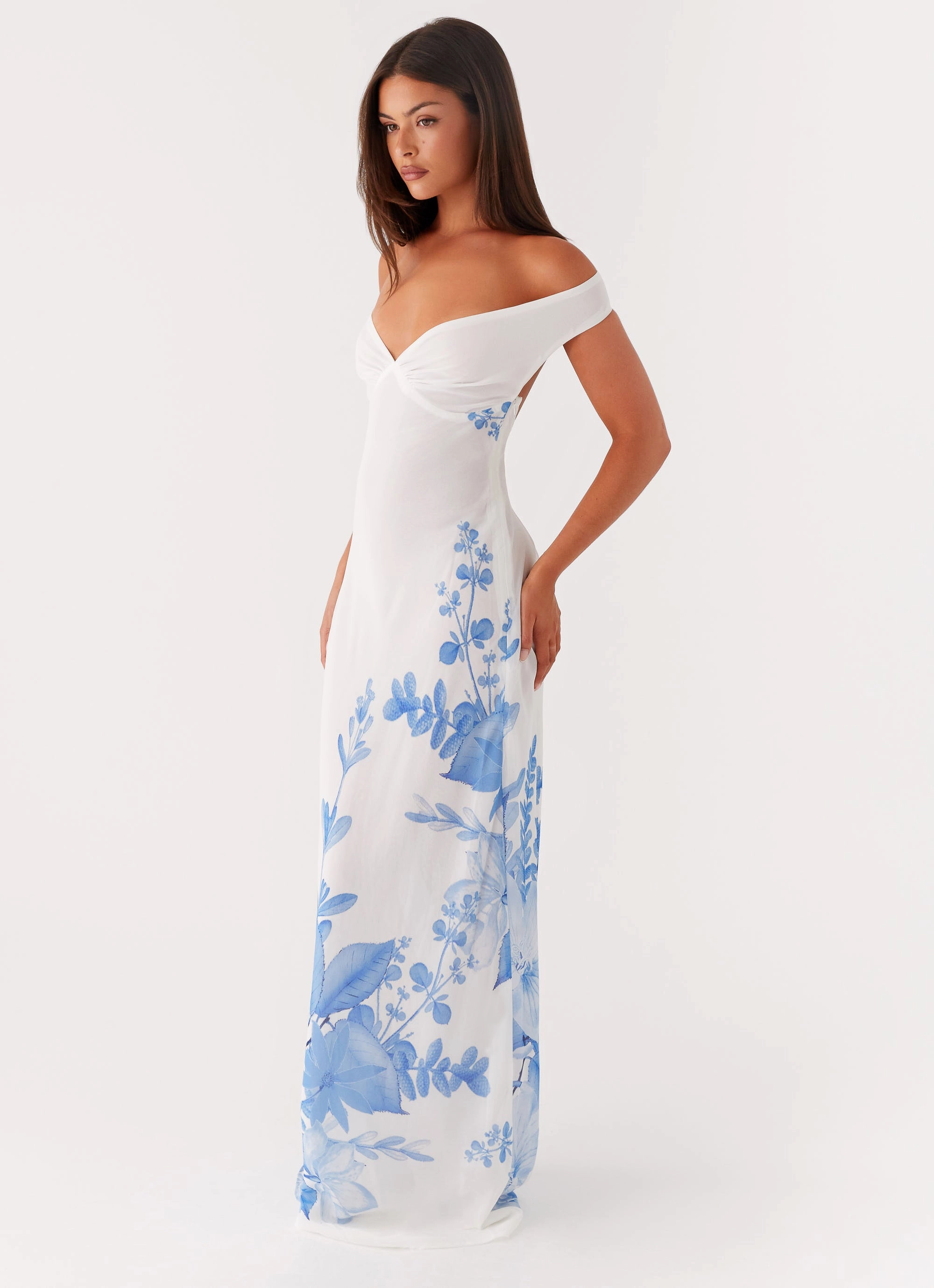 Krissa Maxi Dress - Blue Floral Fresh Look