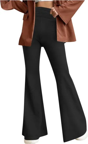 Foldover Yoga Flare Leggings Pants for Women Casual Bootcut Lounge Pant Sofy Comfy Bootcut Bell Bottoms Y2K Outfits