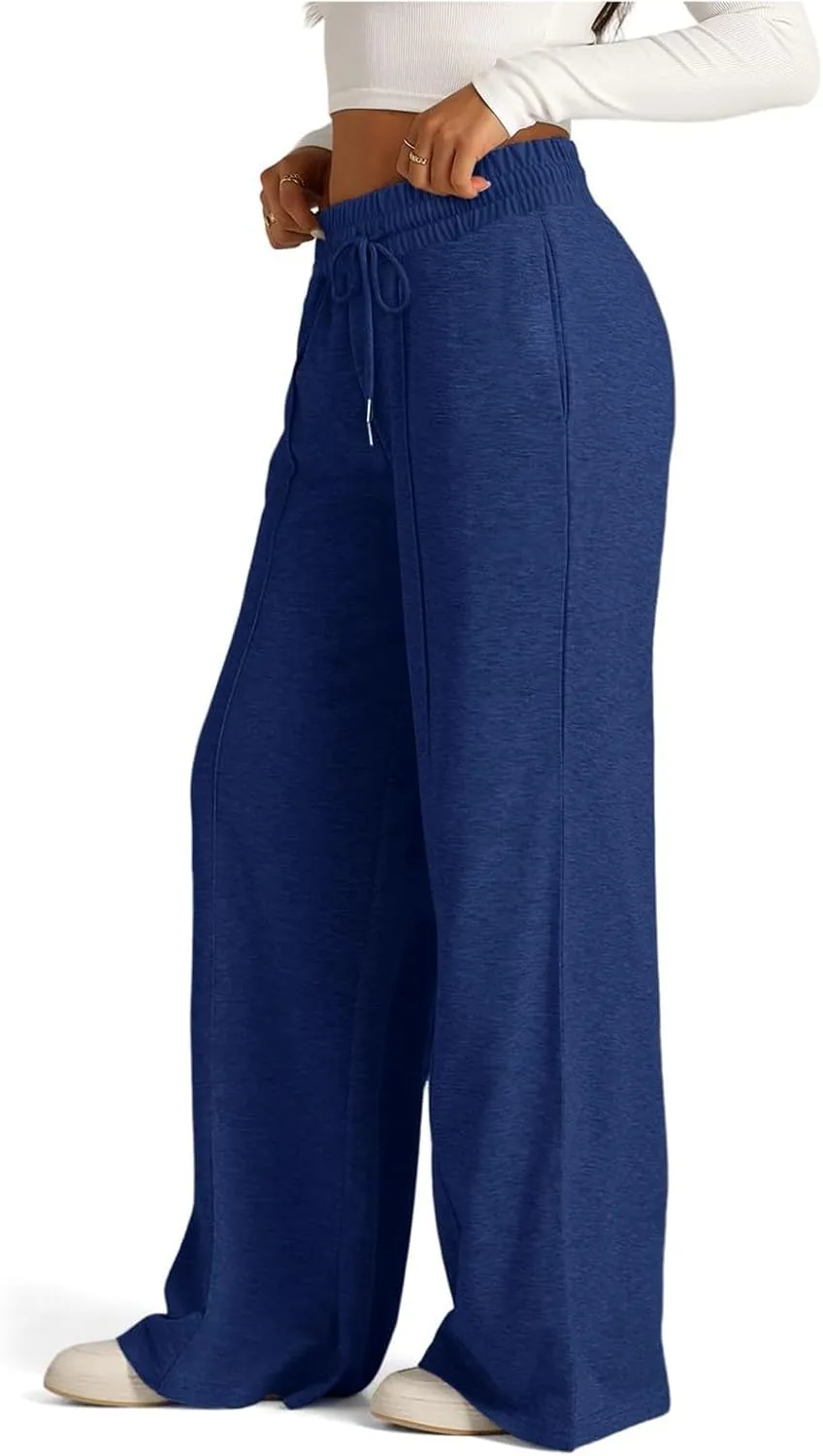 FONMA Womens Wide Leg Sweatpants 2025 Casual Loose Solid Pants Comfy Lounge Joggers Baggy Sweatpants Yoga Pants with Pockets