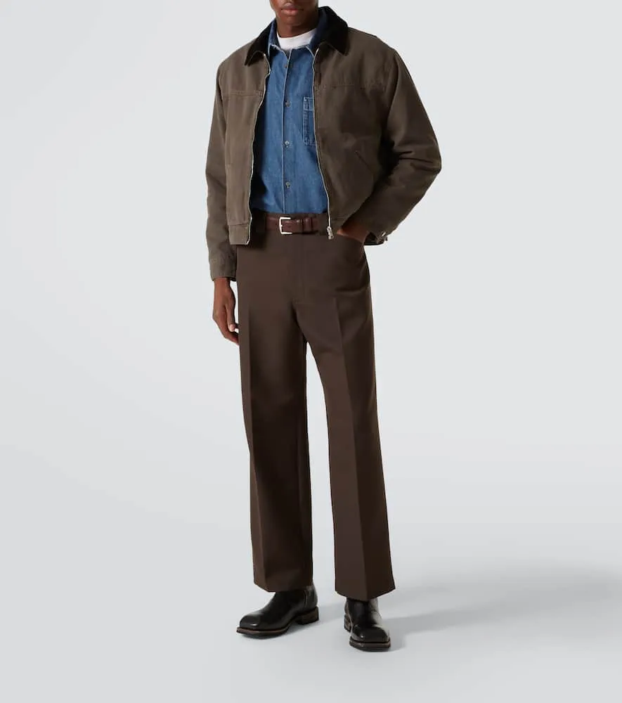 Frame Suede-trimmed cotton canvas jacket
