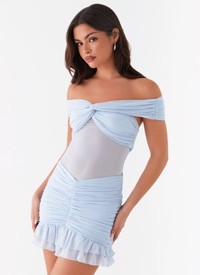 Seasonal Style Comfy Detail Frances Mini Dress - Blue