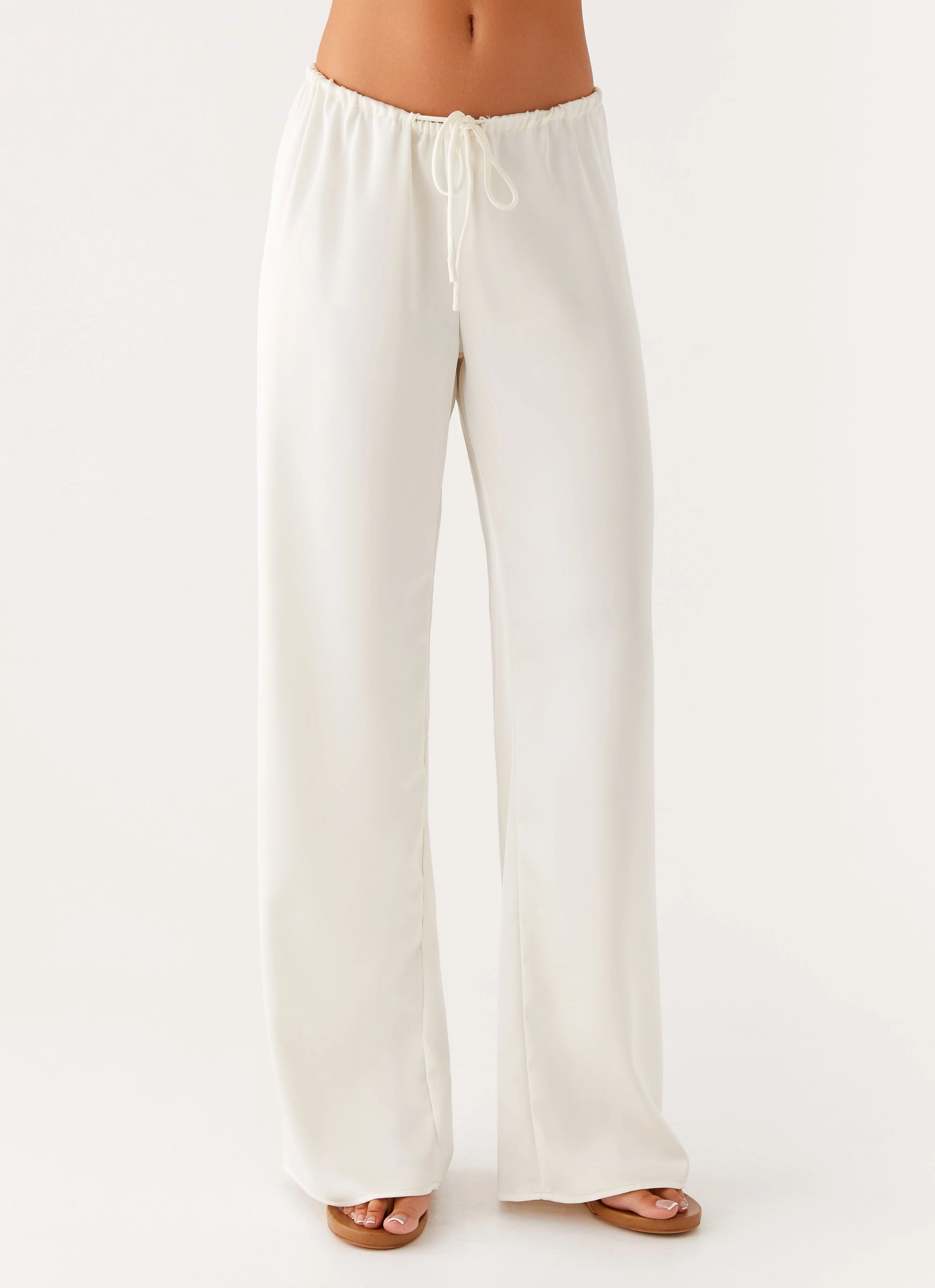 Deacon Low Rise Pants - Butter Embroidered Detail Casual Look