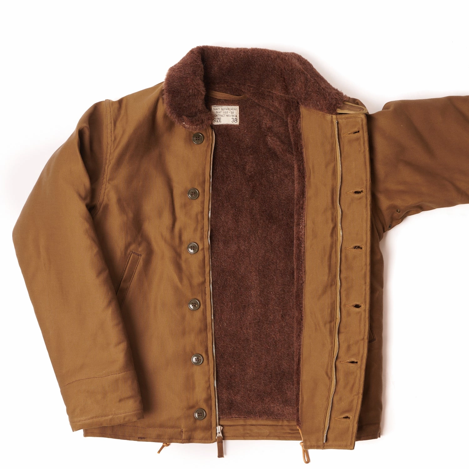 Freewheelers & Co 1940s Type N-1 Deck Jacket - Dark Khaki/Beige