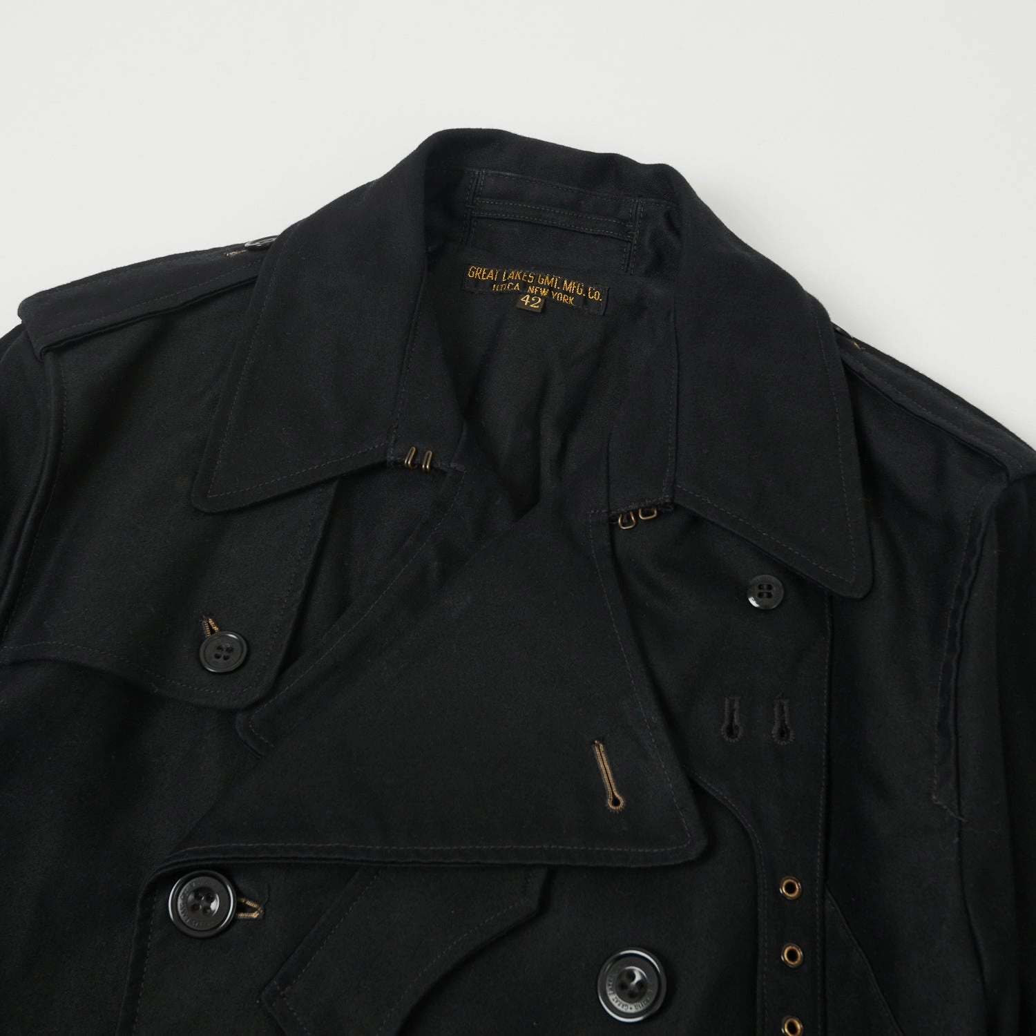 Freewheelers & Co Great Lakes 'Gifford' Trench Coat - Deep Black