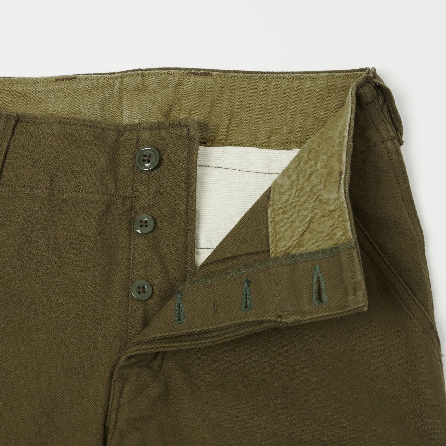 Freewheelers & Co Military 'Aviators' Trouser - Dark Olive