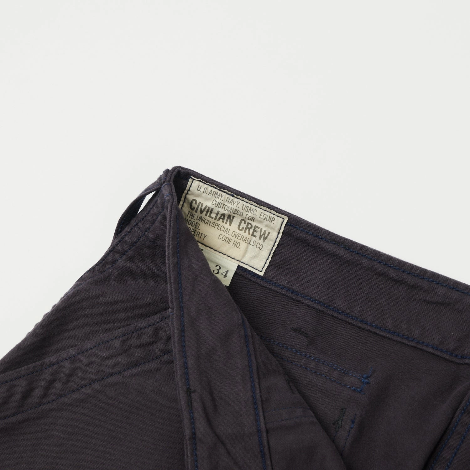 Freewheelers & Co Military Utility Trouser - Eggplant Navy