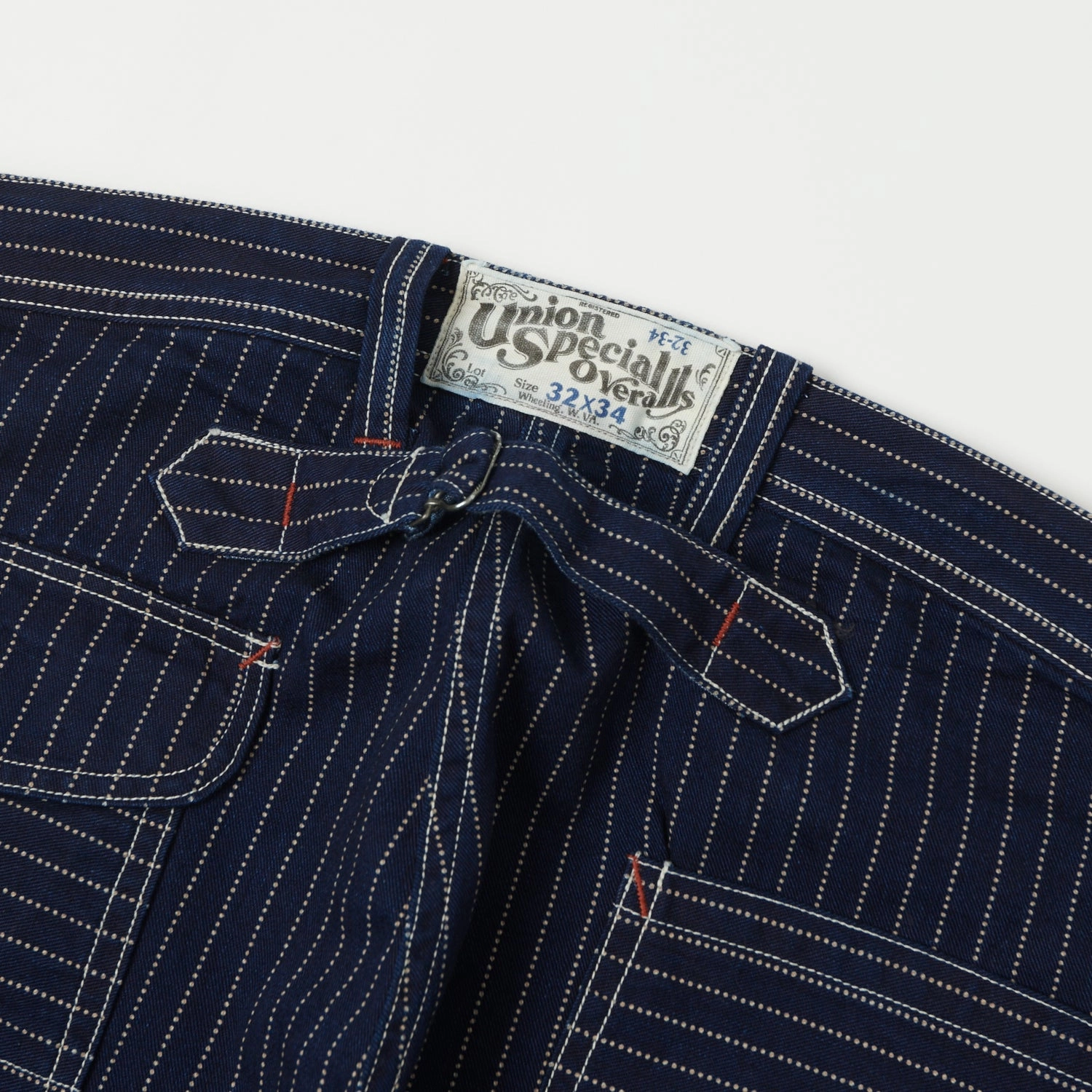 Freewheelers & Co Union Special Overalls 'Longshoreman' Overall Trouser - Indigo Wabash Stripe