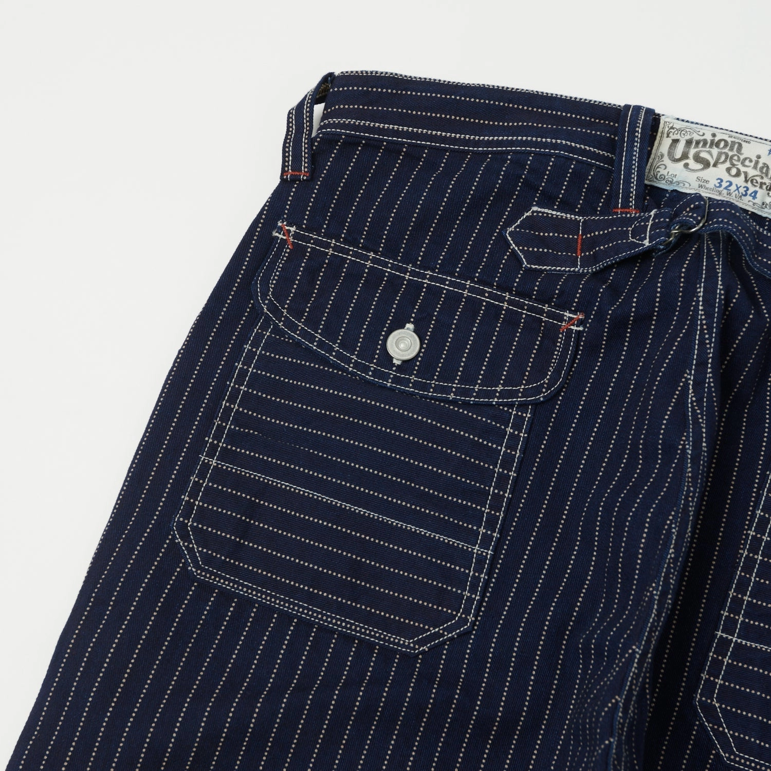 Freewheelers & Co Union Special Overalls 'Longshoreman' Overall Trouser - Indigo Wabash Stripe