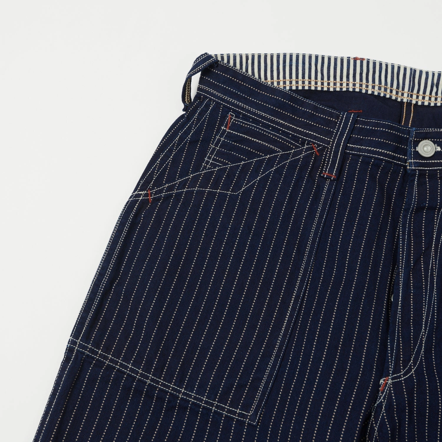 Freewheelers & Co Union Special Overalls 'Longshoreman' Overall Trouser - Indigo Wabash Stripe