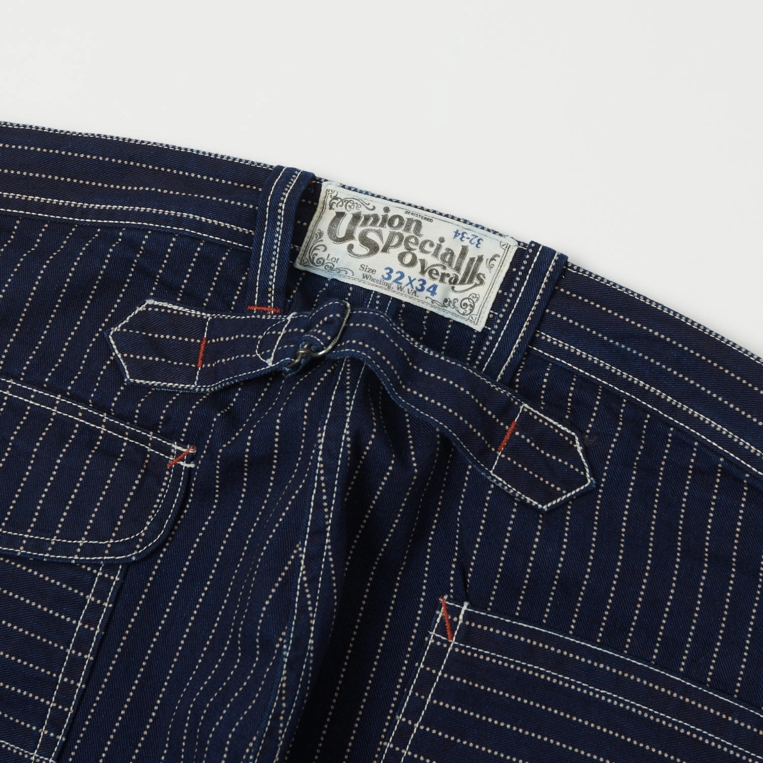 Freewheelers & Co Union Special Overalls 'Longshoreman' Overall Trouser - Indigo Wabash Stripe