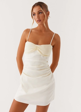 French Lace Last Summer Mini Dress - Ivory Bold Cut Fashion Fit Last Summer Mini Dress - Ivory