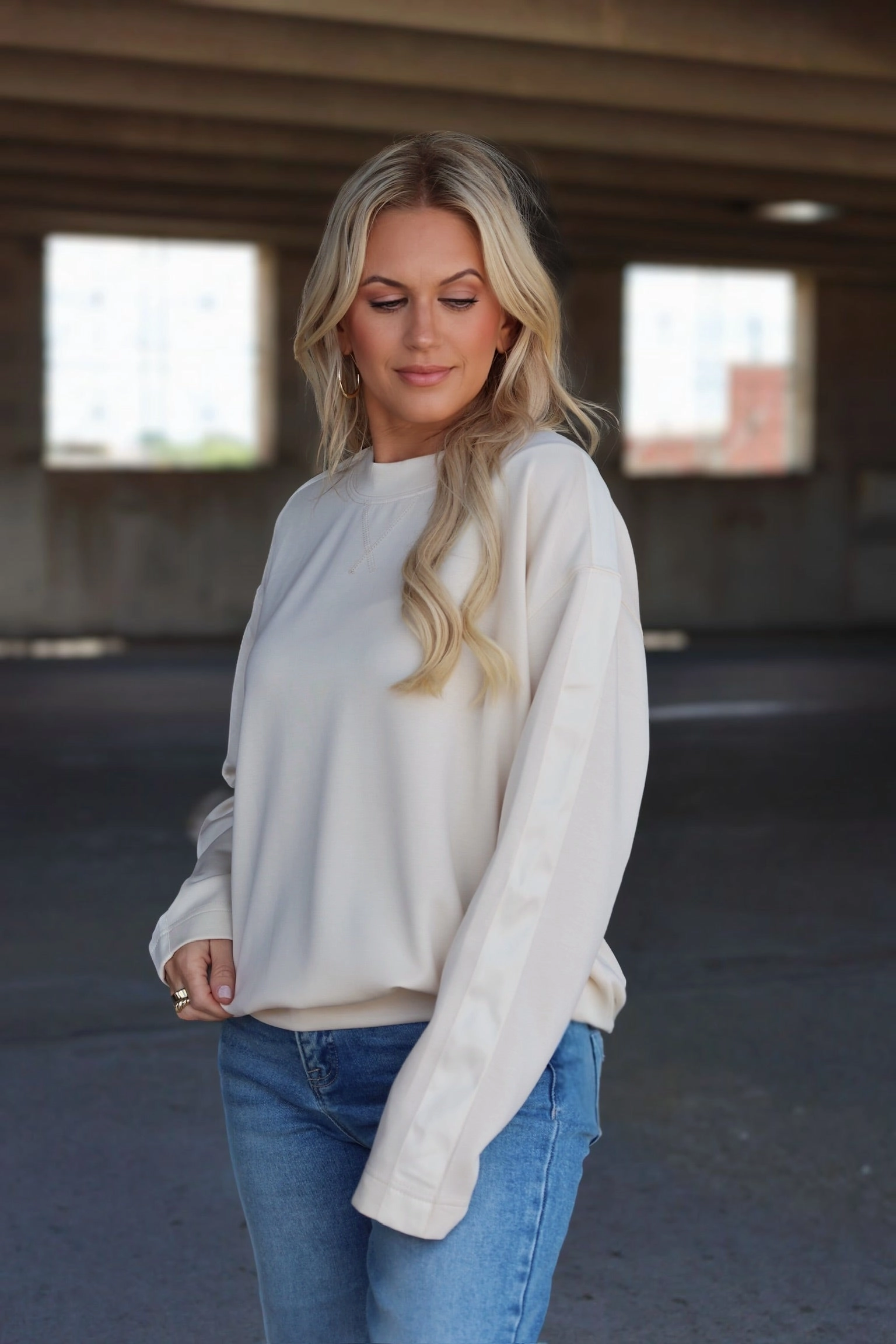MoistureWickingMaterial Four Way Stretch French Vanilla Sweatshirt