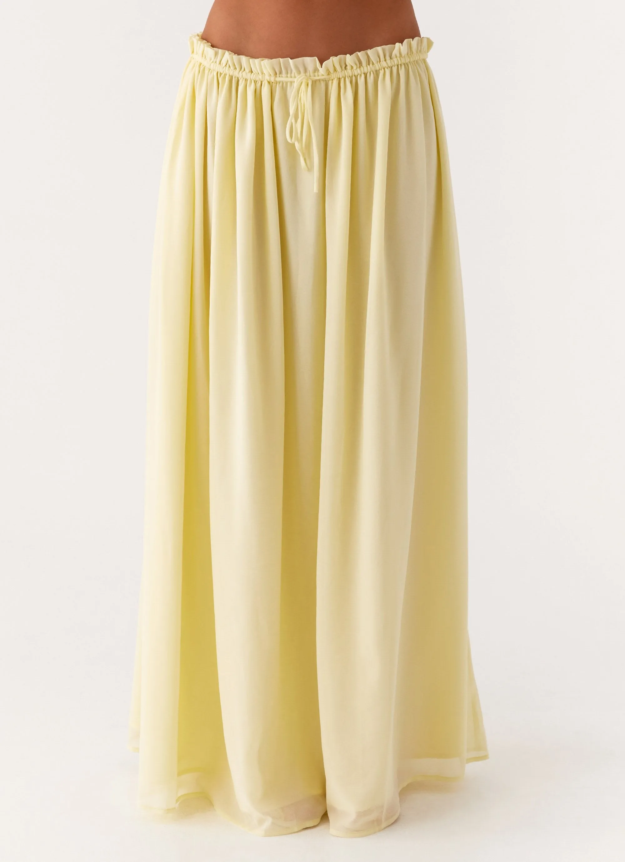 Layered Hem Smart Edge Zaya Maxi Skirt - Yellow