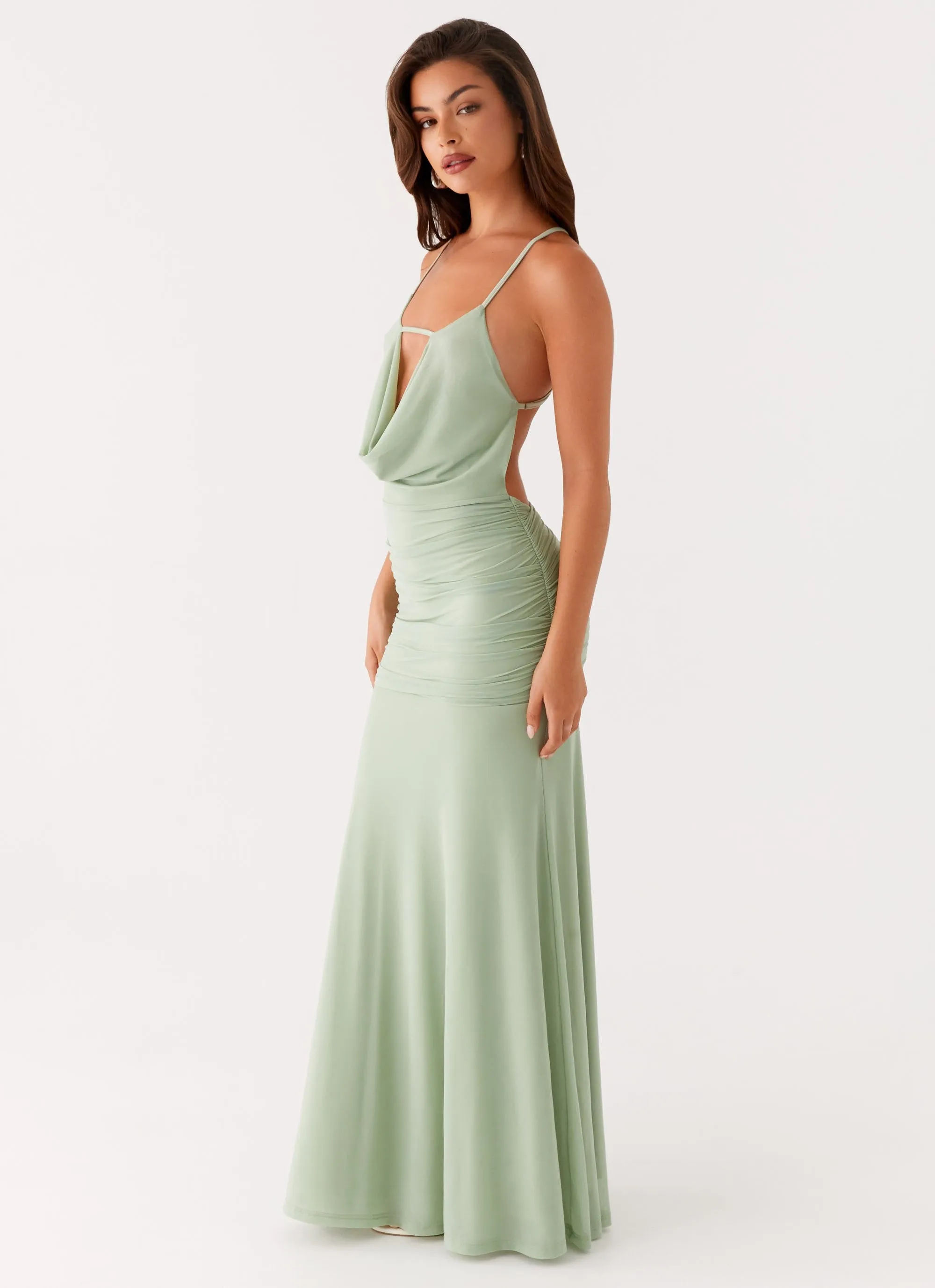 Fast Drying Lounge Wear Norah Maxi Dress - Sage