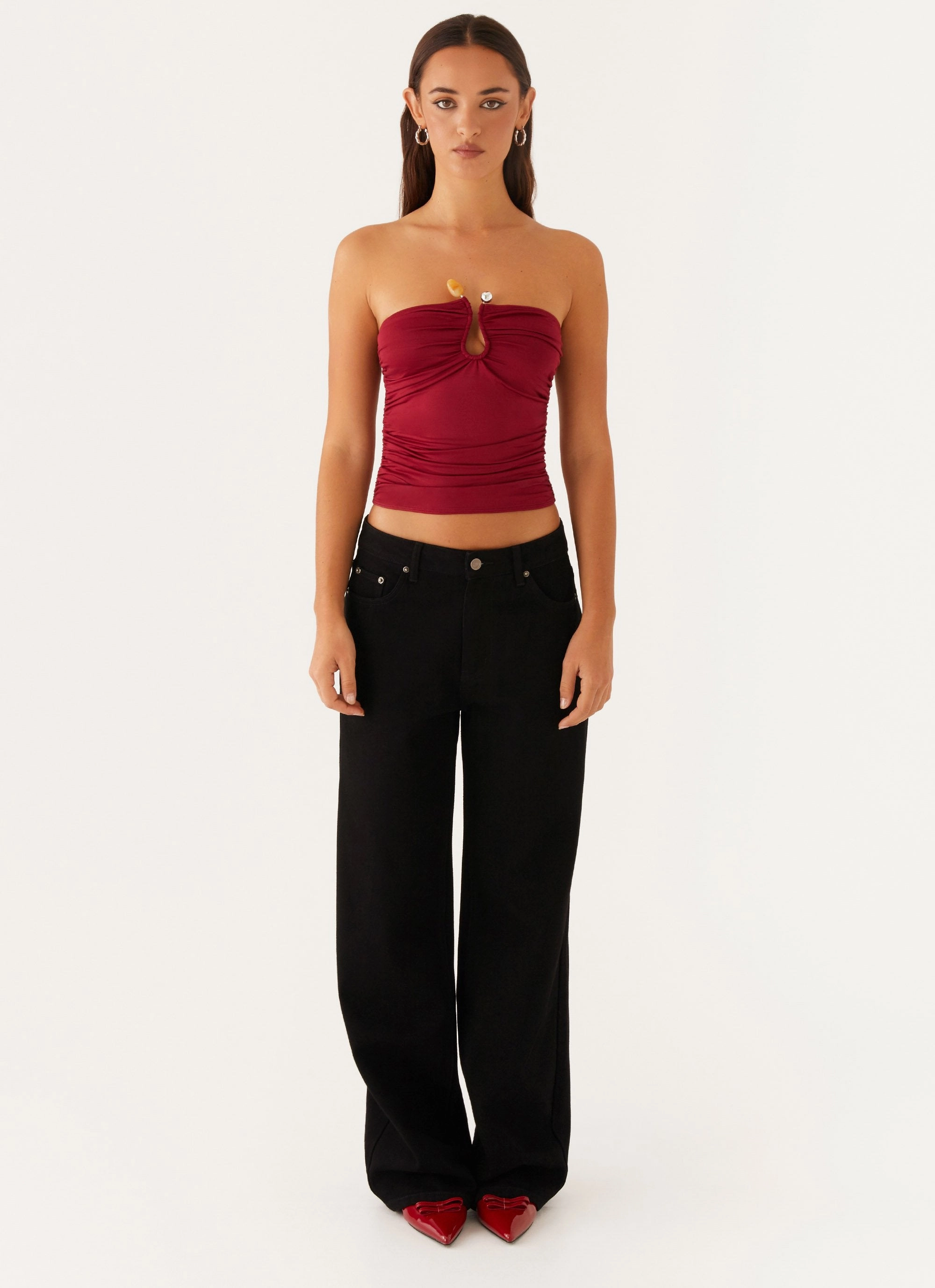 Rudy Tube Top - Maroon NonIrritating Seams Lightweight pullover