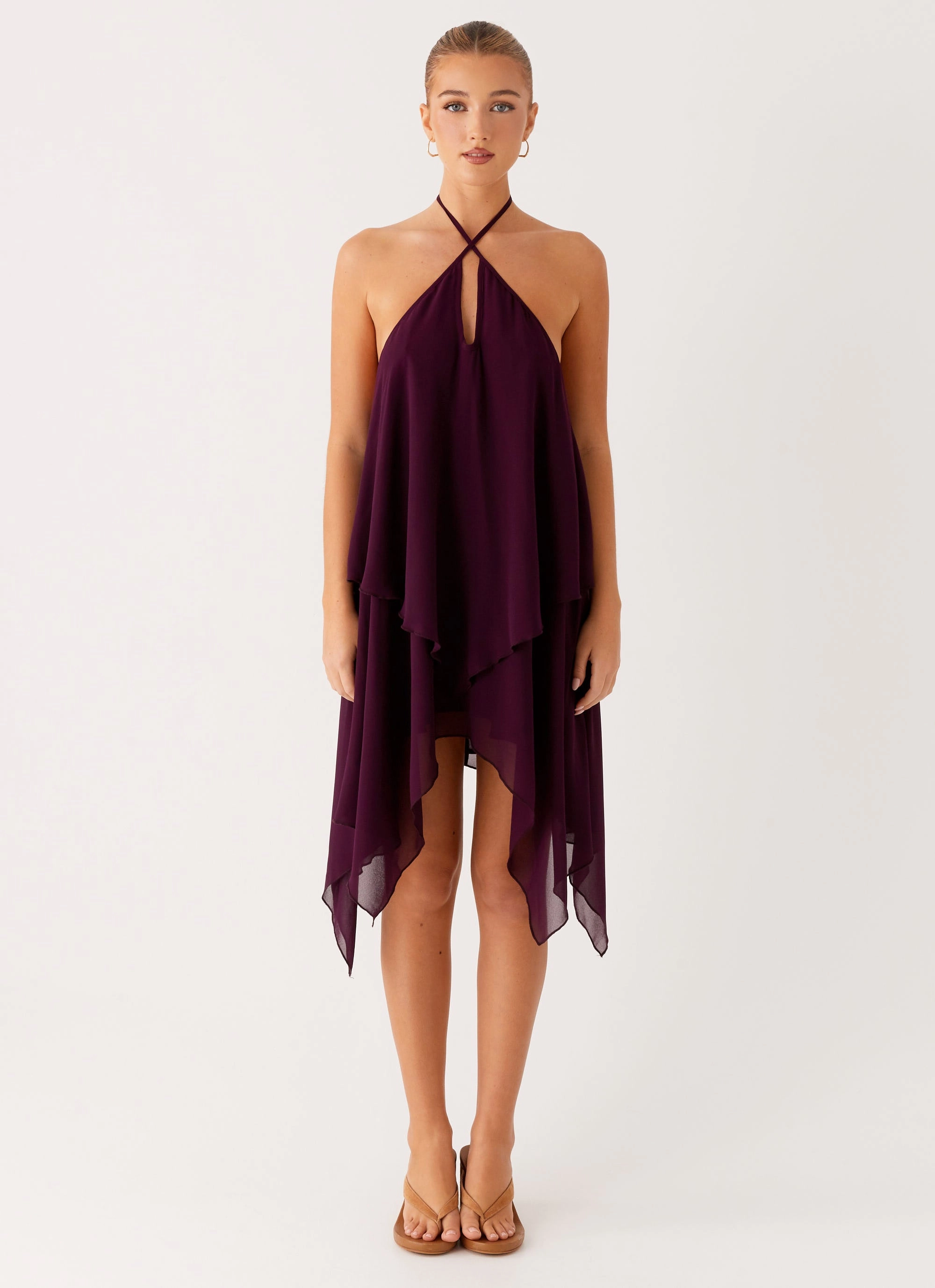 Dalenti Midi Dress - Plum Classy Look Balanced feel