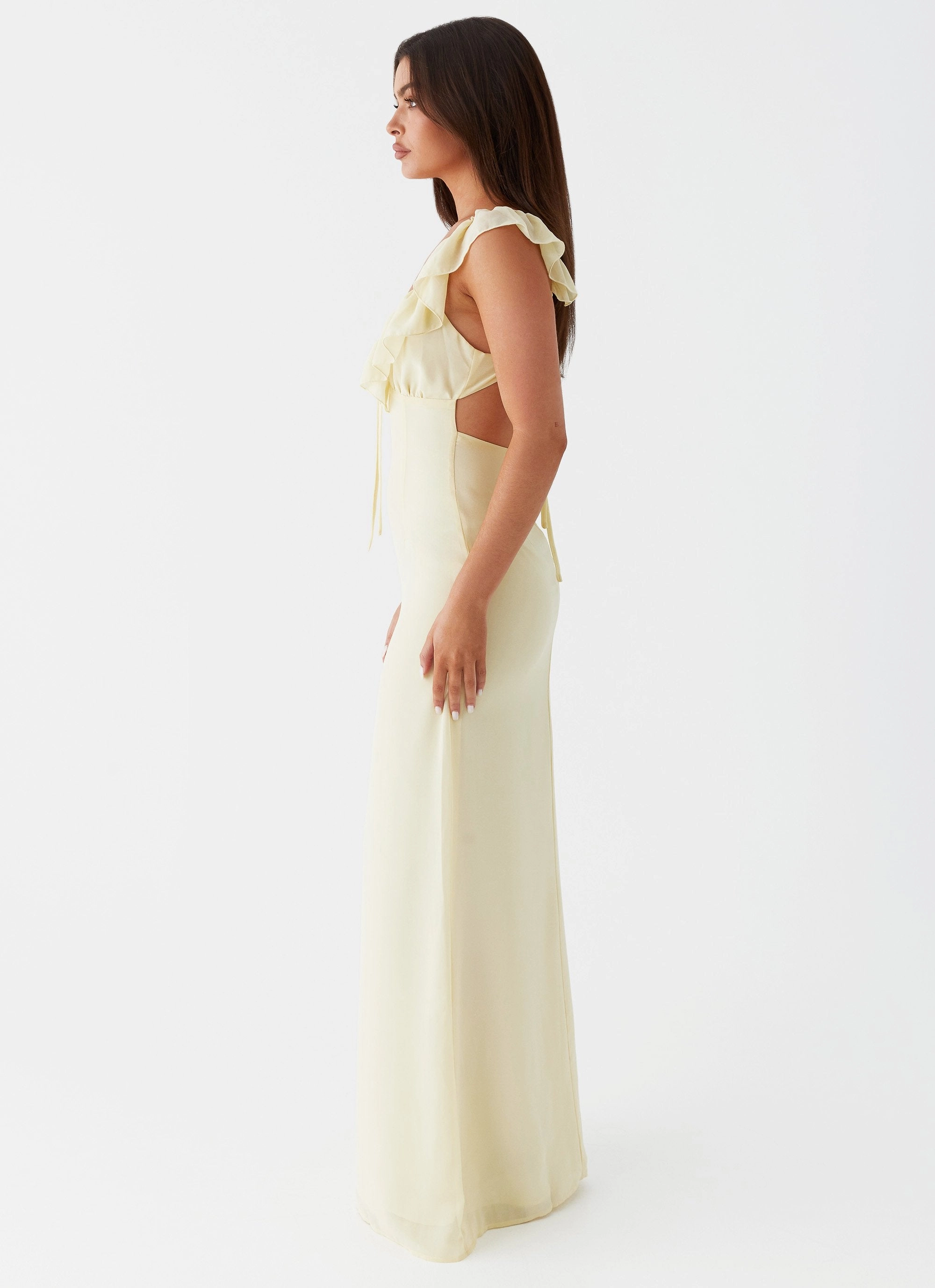 Versatile Cut Flowy Cut Silvie Maxi Dress - Yellow