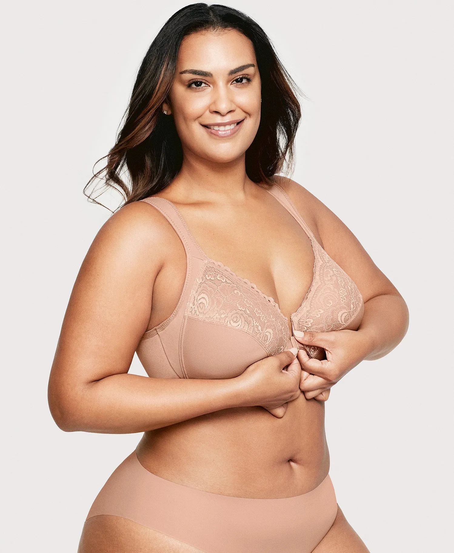 Front-Closure WonderWire Bra Cappuccino