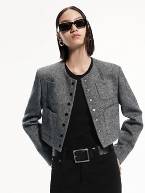 Front Pocket Cropped Jacket Front Pocket Cropped Jacket
