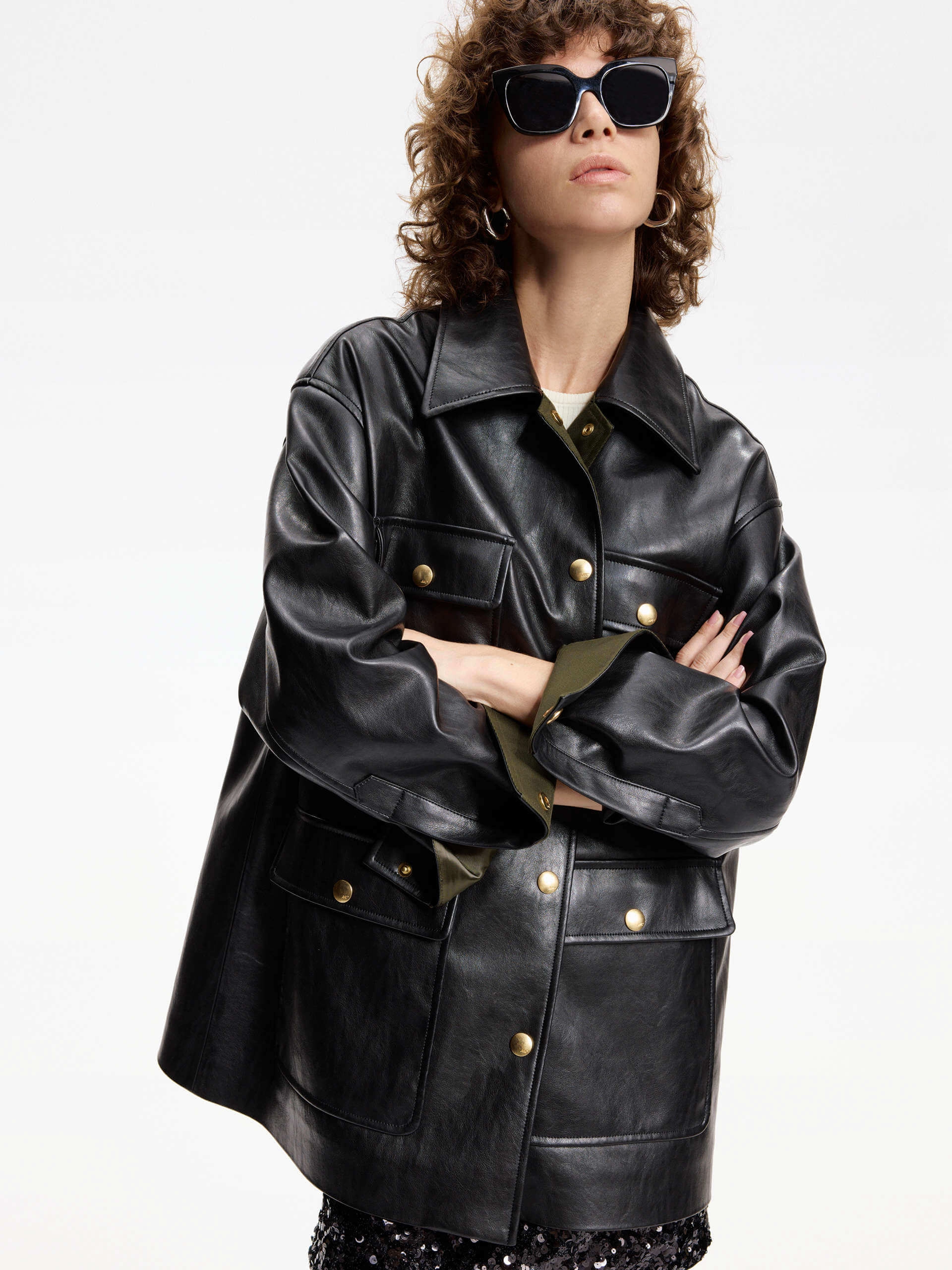 Front Pocket Leather Jacket