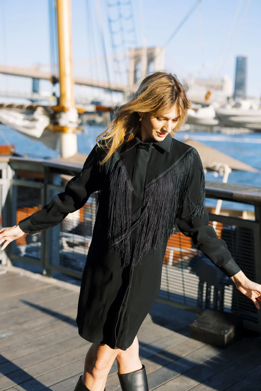 MASON by MASON'S DAUGHTER Dolly Western Fringe Dress Elegant formal outfit