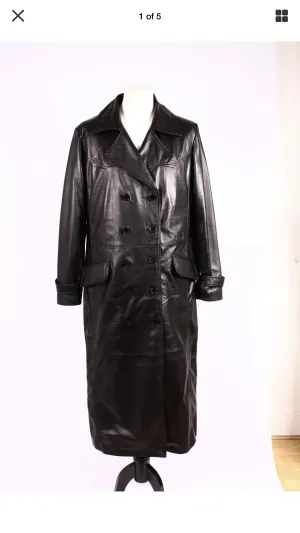 FULL LENGTH LEATHER LONG COAT IN SHEEP NAPPA TALON 3001